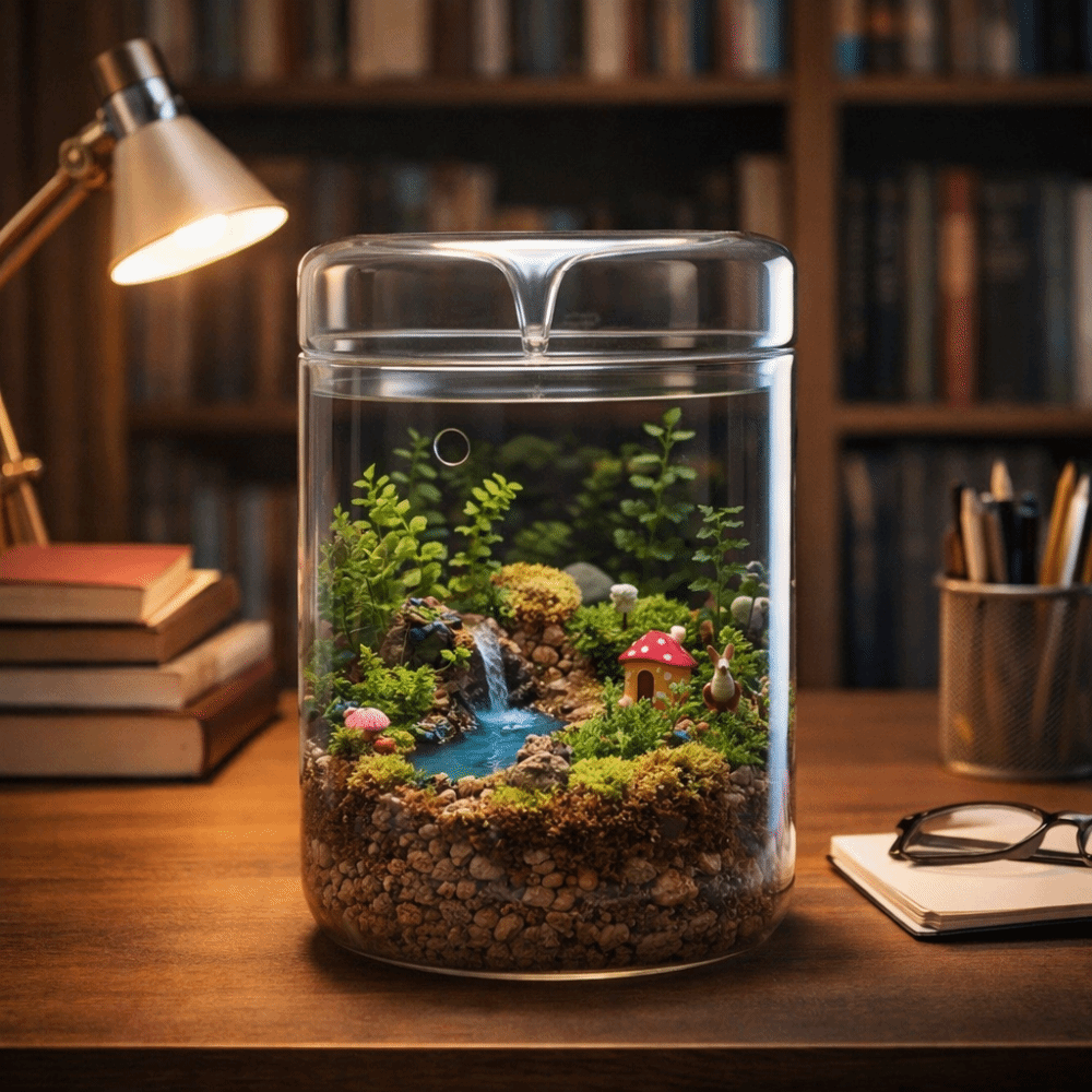 Terrarium Moss Art - Jarrón Artístico de Vidrio Transparente, Terrario