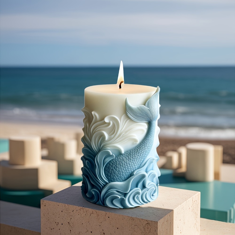 Molde de vela de silicona con  - Resin Ocean Wave Mold reseña y precio