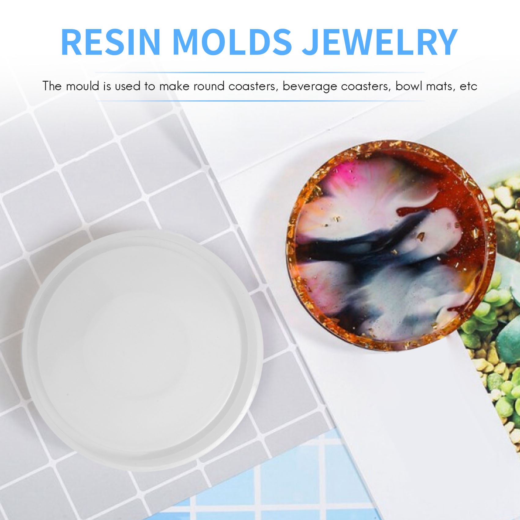 Paquete de 4 moldes grandes de - Coaster Mold Round reseña y precio