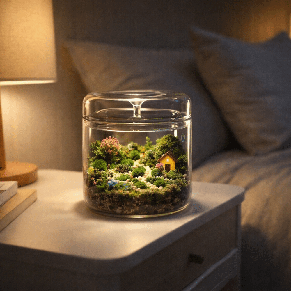 Jarrón Artístico de Vidrio Tra - Terrarium Moss Art reseña y precio