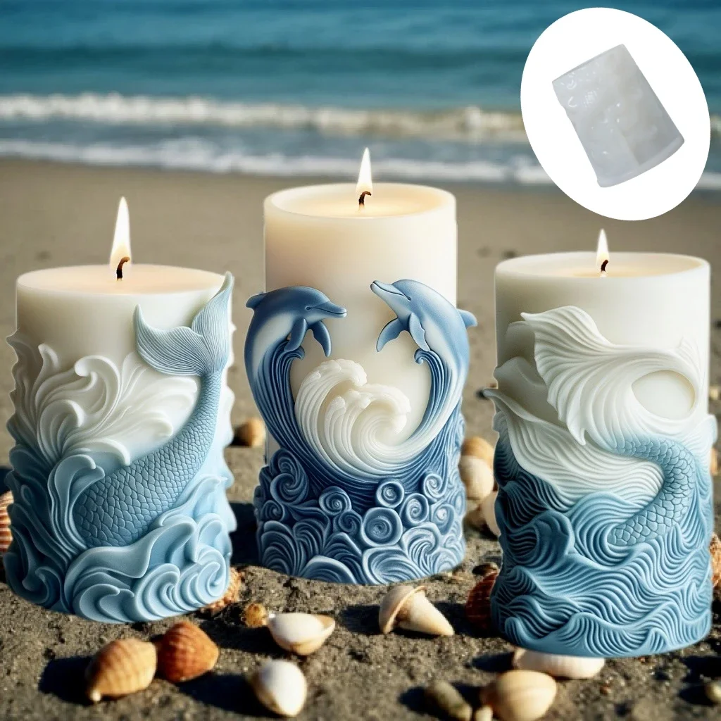 DIY ola de mar espuma vela cil - Resin Ocean Wave Mold reseña y precio