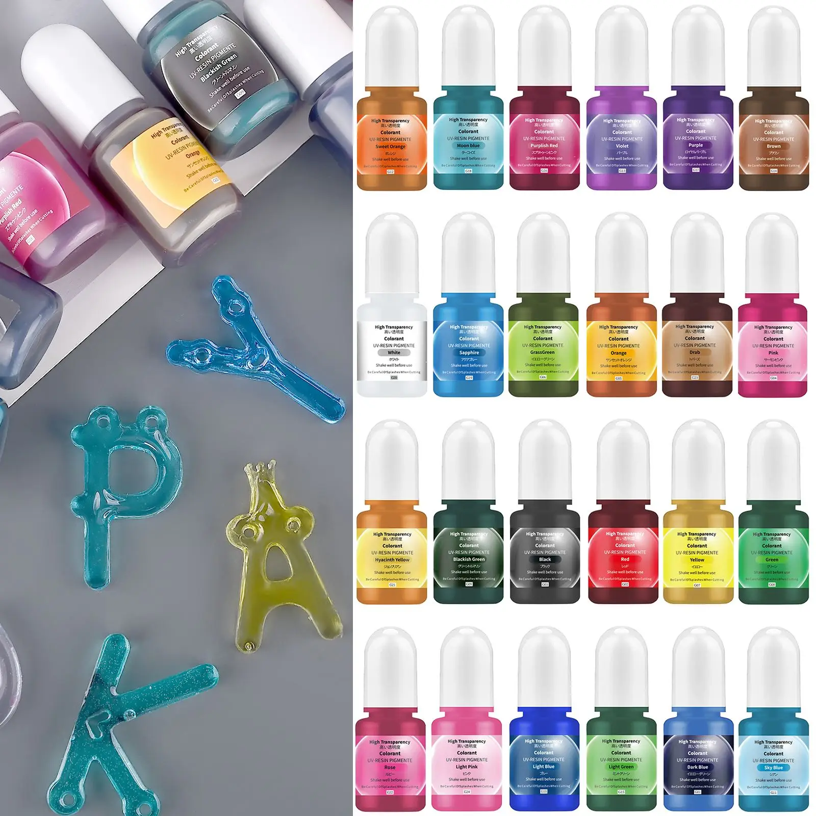 24 colores 5ml pigmento de res - Epoxy Uv Resin Kit reseña y precio