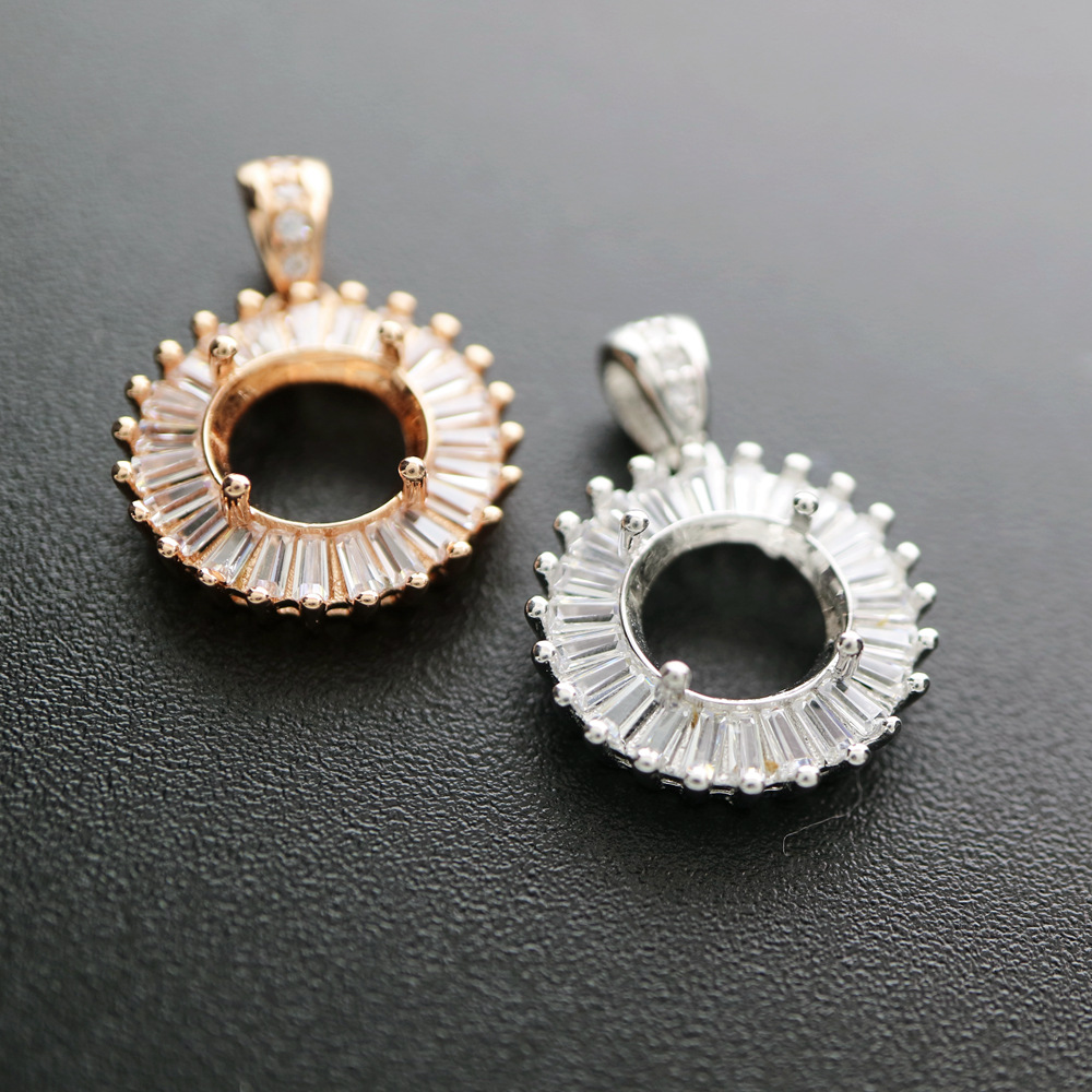 Colgante de plata de ley 925 c - Bezels Set Pendant reseña y precio